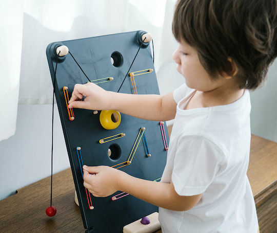 Plan Toys Τοίχος με Τροχαλίες Εκπαιδευτικό Παιχνίδι Γνώσεων από Ξύλο για 3+ Ετών