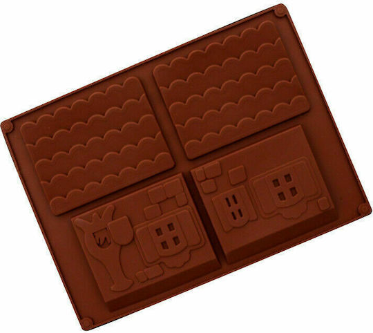 Sugar Love Gingerbread House Set Christmas Cake Molds Plastic Brown L22xW16cm. 2pcs