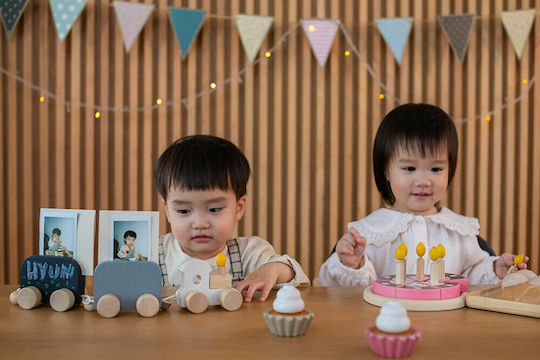 Plan Toys Όχημα Γιορτινό Τρενάκι από Ξύλο για 12+ Μηνών