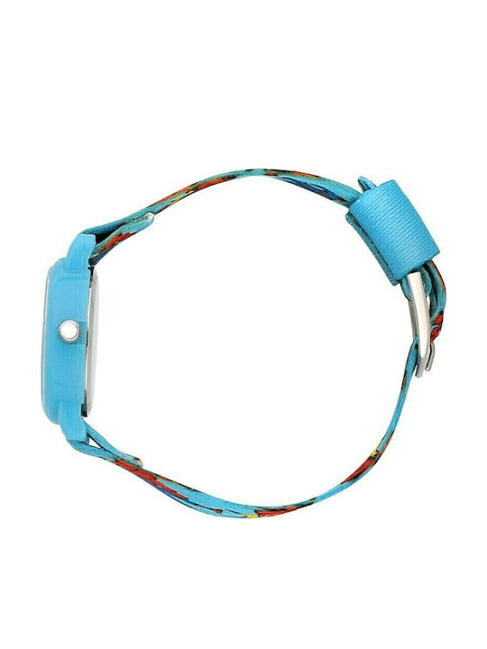 Kikou Kinder-Analoguhr mit Stoffarmband Blau