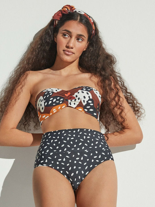 Bikini Set With Light Padding High Waist Floral