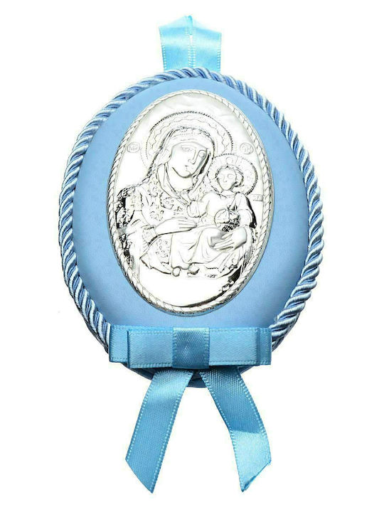 Prince Silvero Saint Icon with the Virgin Mary Silver Prince Silvero Saint Icon with the Virgin Mary Silver