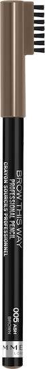 Rimmel Brow This Way Professional Pencil Μολύβι για Φρύδια 005 Ash Brown