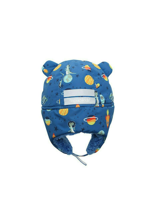 Flapjackkids Trapper Ski Dino Kids Beanie Fabric Blue