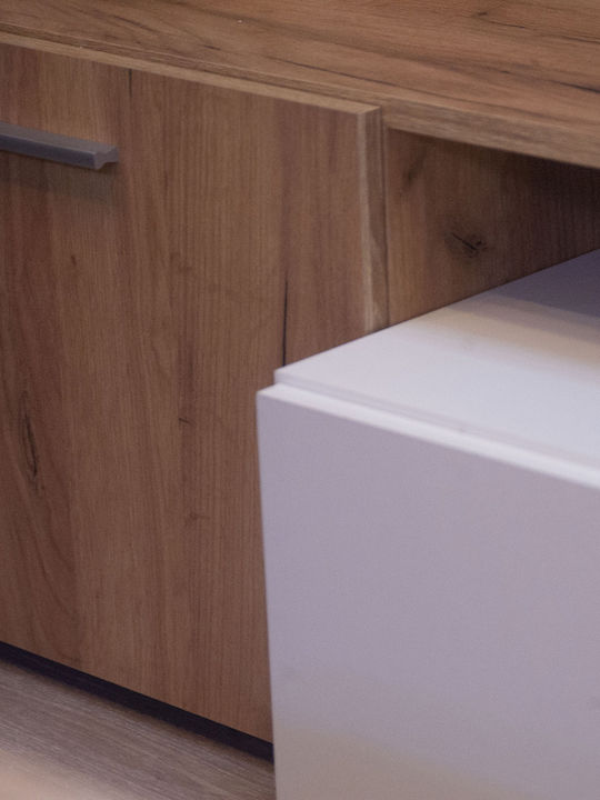 Wohnzimmer TV-Einheit Astin Golden Oak / White L203xB45.3xH180cm