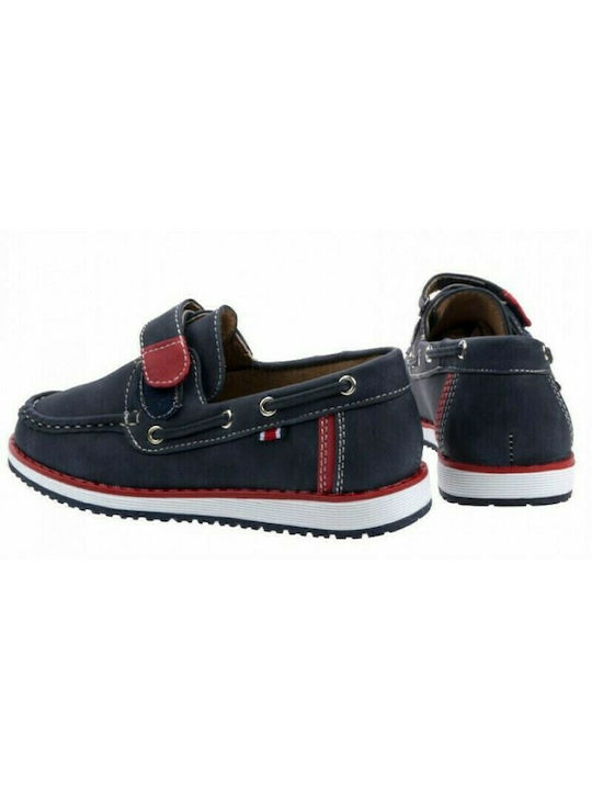IQ Shoes Ανατομικά Παιδικά Μοκασίνια από Συνθετικό Δέρμα με Σκρατς Navy Μπλε