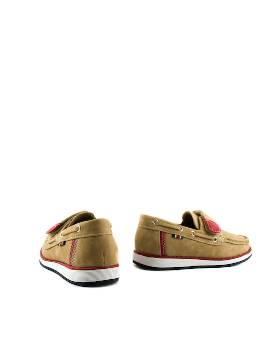 Boys Anatomic PU Leather Moccasins with Velcro Tabac Brown