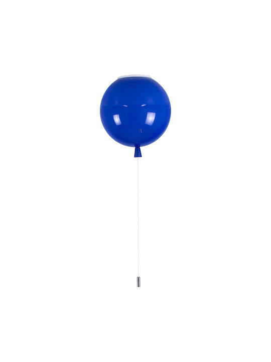 GloboStar Balloon Μονόφωτο Παιδικό Φωτιστικό Κρεμαστό από Πλαστικό με Υποδοχή E27 Μπλε 30x33cm