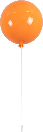 GloboStar Balloon Μονόφωτο Παιδικό Φωτιστικό Κρεμαστό από Πλαστικό με Υποδοχή E27 Πορτοκαλί 30x33cm