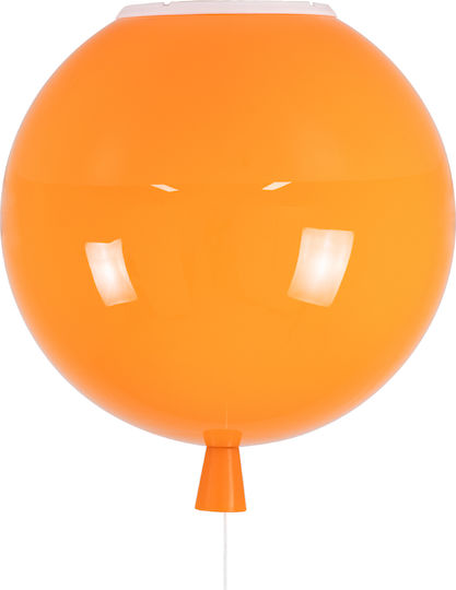 GloboStar Balloon Μονόφωτο Παιδικό Φωτιστικό Κρεμαστό από Πλαστικό με Υποδοχή E27 Πορτοκαλί 30x33cm