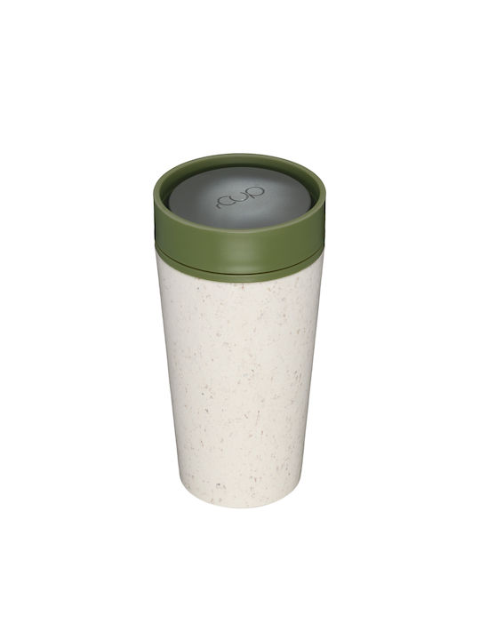 rCUP Circular & Co Becher aus Recyceltem Papier Cream and Honest Green 340ml