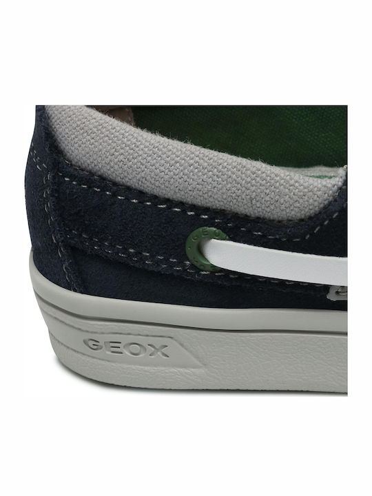 Boys Suede Moccasins with Velcro Djrock Navy Blue J025VA02210-C4248