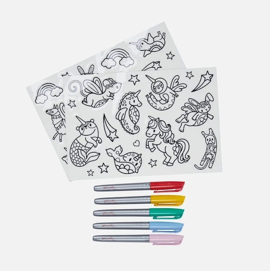 Tiger Tribe Malerei Set Aufkleber für Malerei mit 5 Markern 'Μυθικά ζώα'