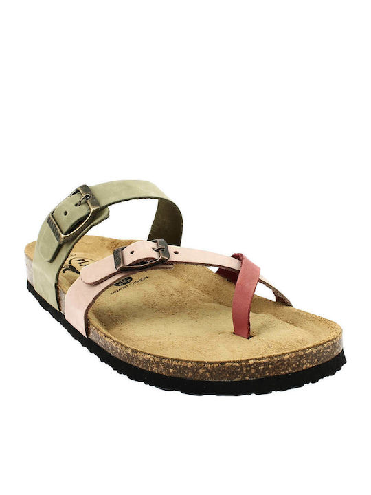 Bombay Leather Women's Flat Sandals Aragosta/Nocciola/Oliva