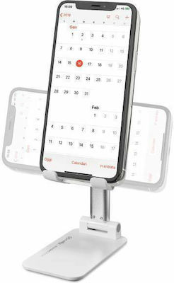 Celly Portable Magic Desk Holder Desk Stand for Mobile Phone in White Colour