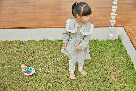 Plan Toys Pull-Along Toy Sliding Bear made of Wood with Sounds for 12++ Months