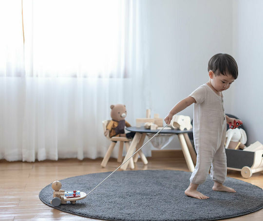 Plan Toys Pull-Along Toy Sliding Bear made of Wood with Sounds for 12++ Months