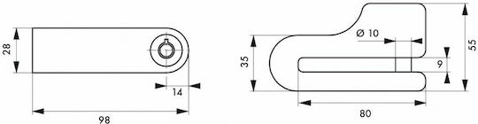 Thirard Blocare disc motocicletă cu diametru zăvor 10mm Roșu Culoare