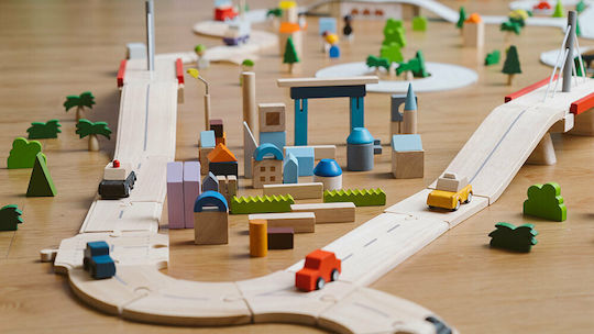Plan Toys Building Blocks The City Wooden for 3+ Years 45 Pieces