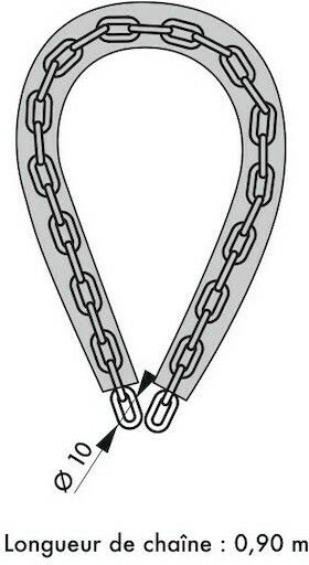 Thirard Loops Lanț antifurt motocicletă cu zăvor și lungime 90cm Negru Culoare