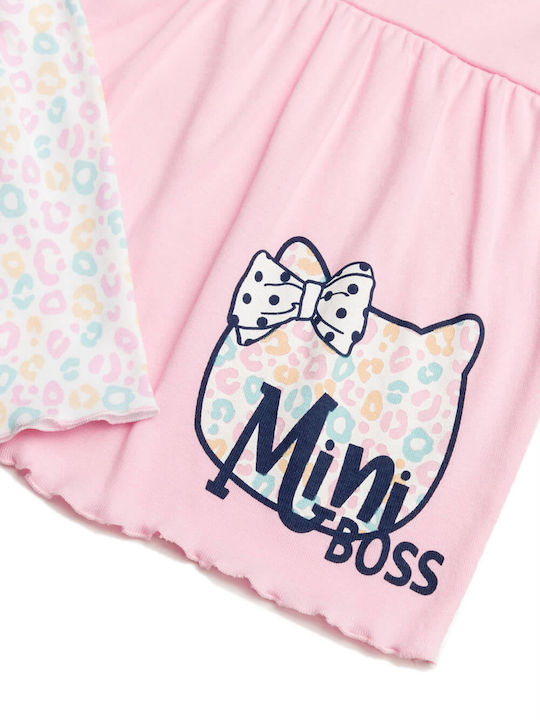 Minerva Παιδική Πιτζάμα Καλοκαιρινή Ροζ Mini Boss