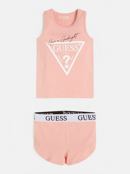 Guess Set Top & Bottom Kids Summer Pyjamas Pink