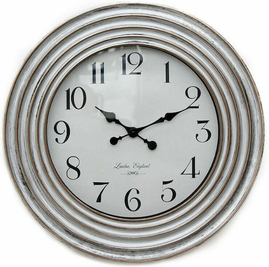 Homeplus Antique Wall Clock Plastic Silver Ø58cm