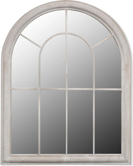 vidaXL Wall Mirror with White Metallic Frame 89x69cm 1pcs