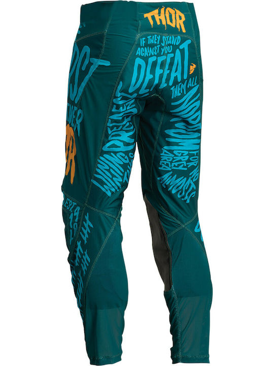 Thor Youth Pulse Counting Sheep Summer Motocross Pants Teal/Tangerine