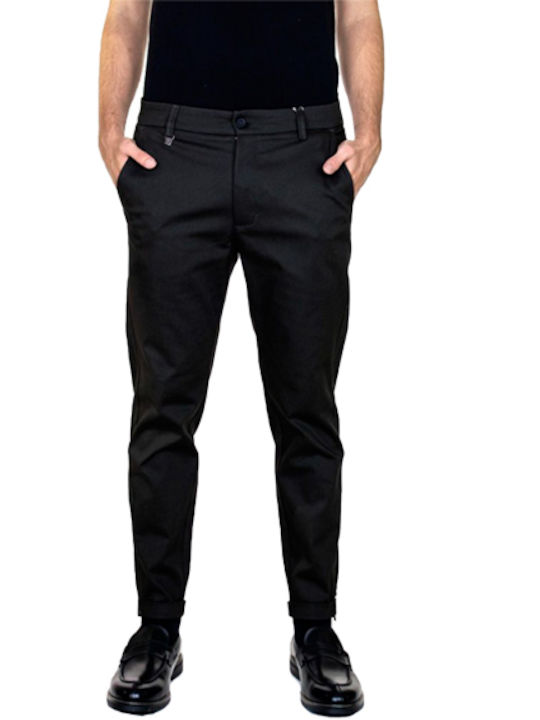 500-2122 Trousers Chino Elastic in Loose Fit Black