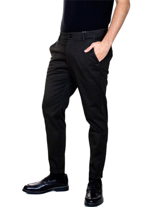 500-2122 Trousers Chino Elastic in Loose Fit Black