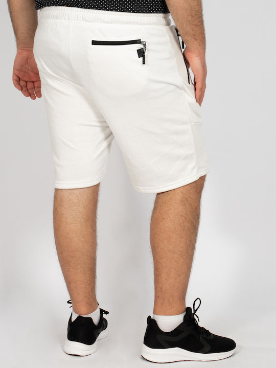 Double Men's Athletic Shorts White