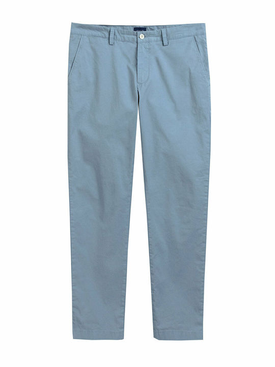 Hallden Trousers Chino Elastic in Slim Fit Light Blue