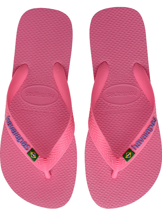 Kinder Flip Flops Rosa Brasil Logo