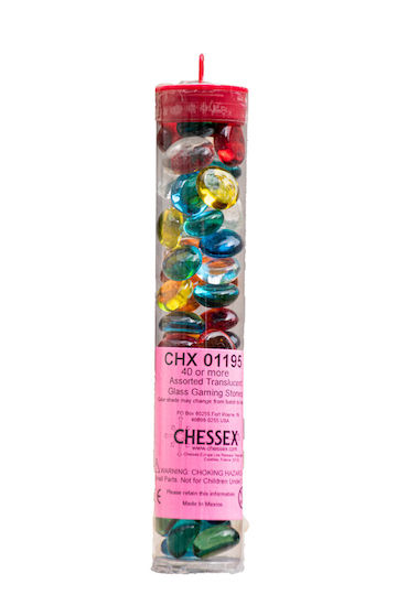 Chessex Gaming Glass Stones in Tube - Assorted Crystal Token 40τμχ
