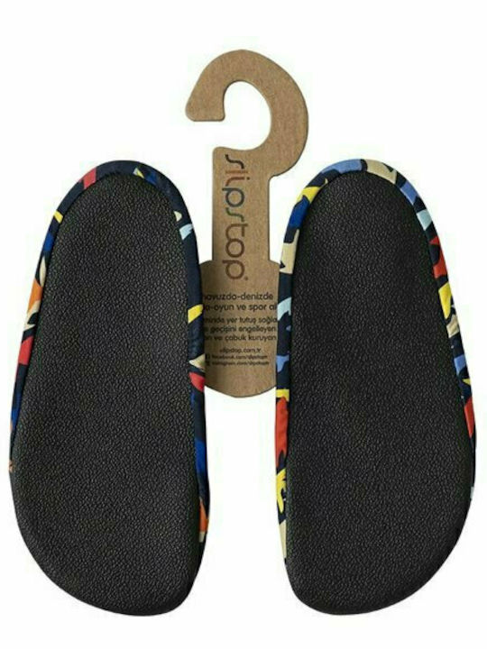 Slipstop Colored Sharks Children's Beach Shoes Navy Blue SS-43