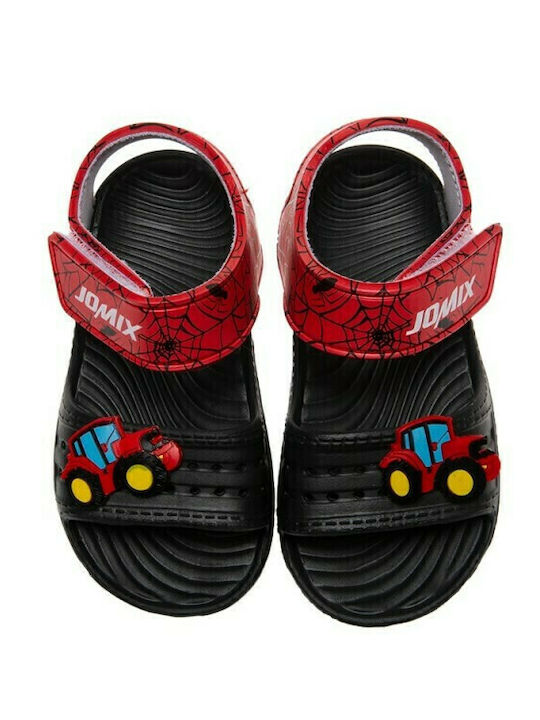 Children's Beach Shoes Black Red Tractor