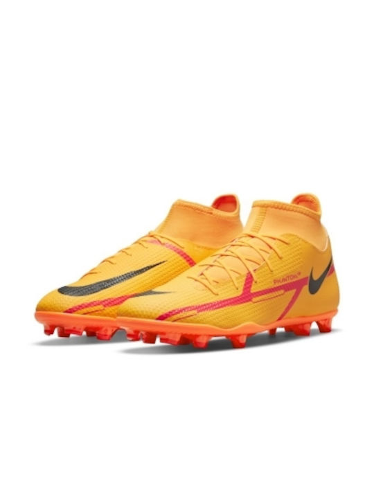 Nike Phantom GT2 Club DF FG/MG Ψηλά Ποδοσφαιρικά Παπούτσια με Τάπες Πορτοκαλί