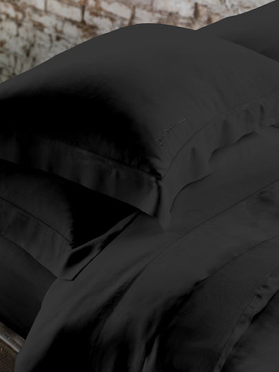 Makis Tselios Home Azour Σετ Σεντόνια Υπέρδιπλα 240x260εκ. Black (4τμχ)