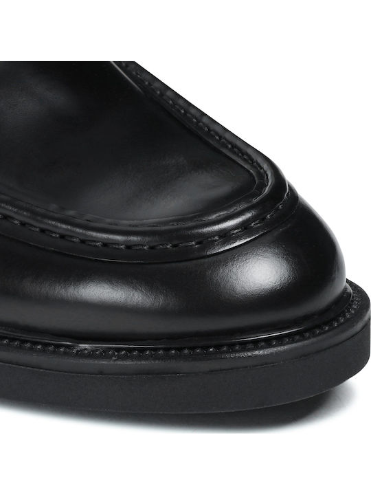 Lords Δερμάτινα Ανδρικά Loafers σε Μαύρο Χρώμα