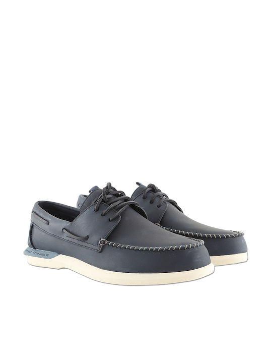 Sperry Top-Sider Plushwave 2.0 Δερμάτινα Ανδρικά Boat Shoes σε Μπλε Χρώμα