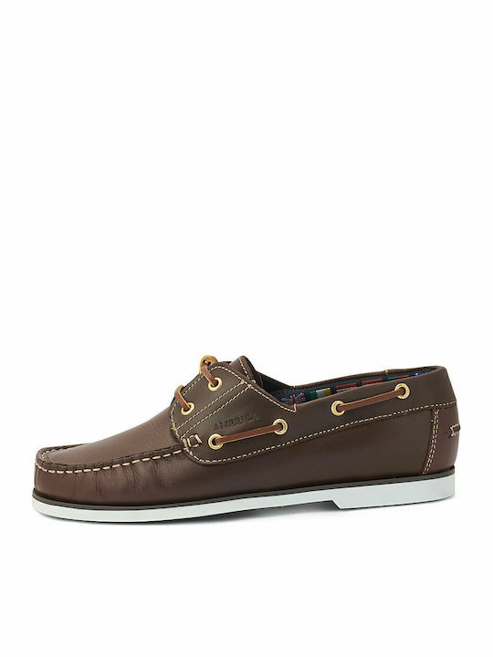 Men's Leather Boat Shoes Brown