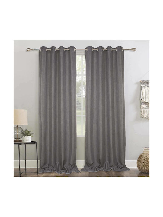 Kipper Curtain with Grommet Cationic Taupe 140x260cm