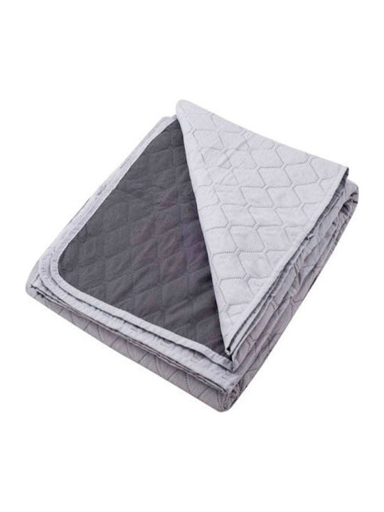 Adam Home Ultrasonic Κουβερλί Μονό Microfiber Grey 160x240cm