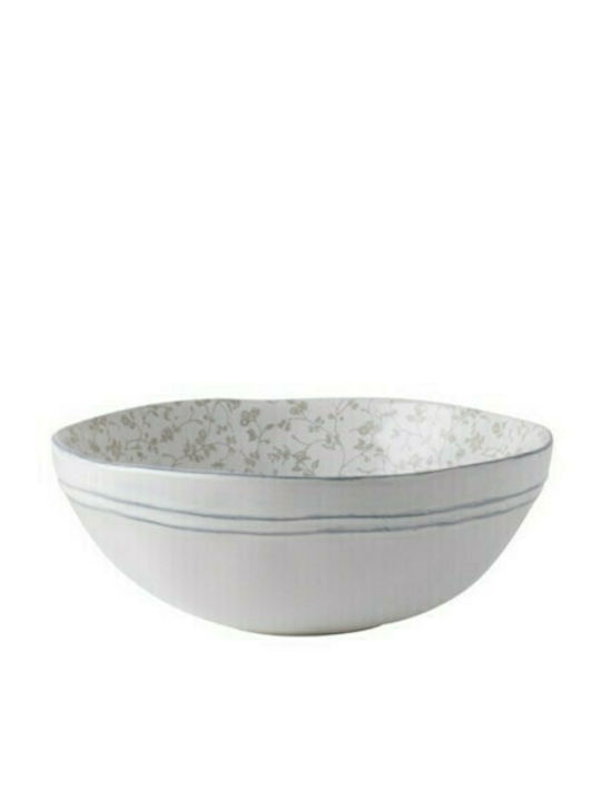 Laura Ashley Artisan Cereal Serving Bowl Round Ceramic White with Diameter 16cm