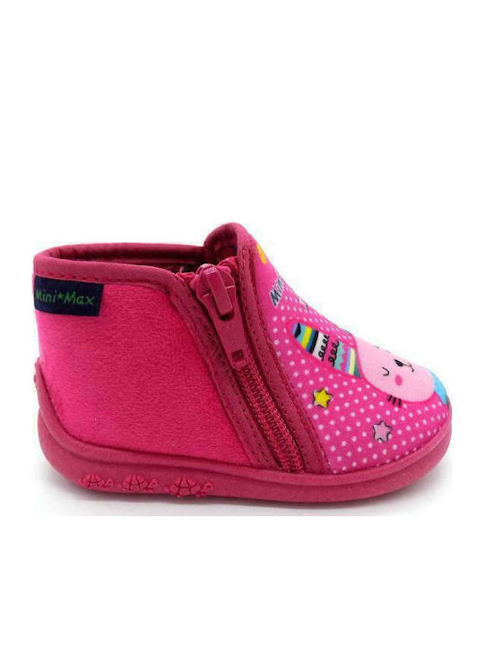 Kinderhausschuhe Stiefel Fuchsie