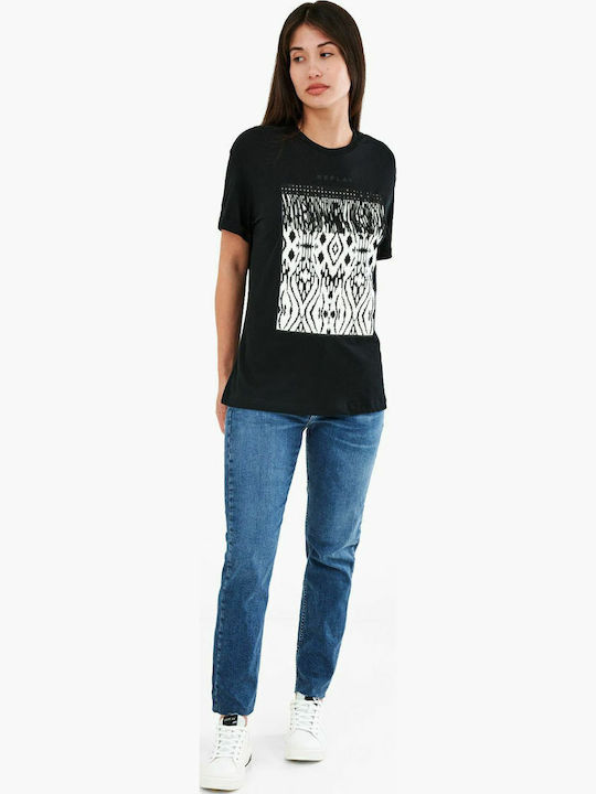 Damen T-Shirt Geprüft Schwarz