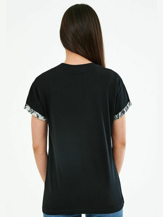 Replay Damen T-shirt Schwarz