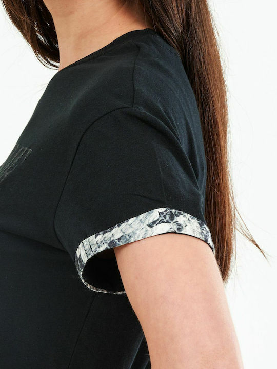Je T'aime Damen T-Shirt Schwarz