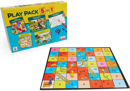 Board Game Play Pack 5 in 1 for 1-2 Players 5+ Years Old Savvalas